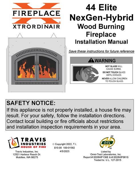 travis fireplace manual